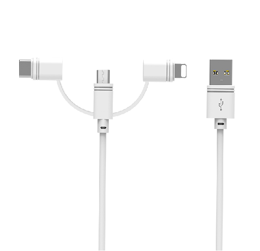 3 in 1 TPE USB A to Micro&Type-C&Lightning cable