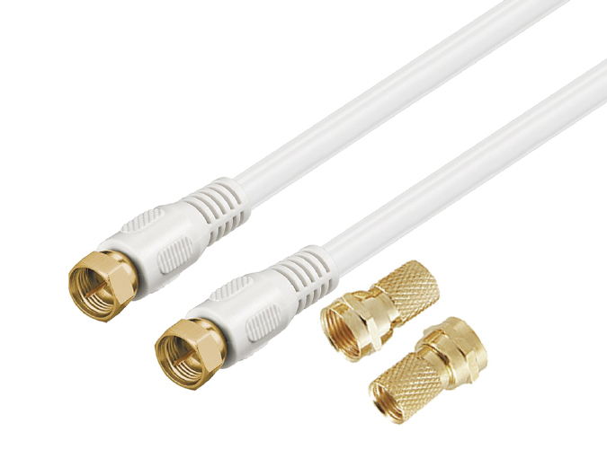 SAT connection cable F plug to F plug with connector