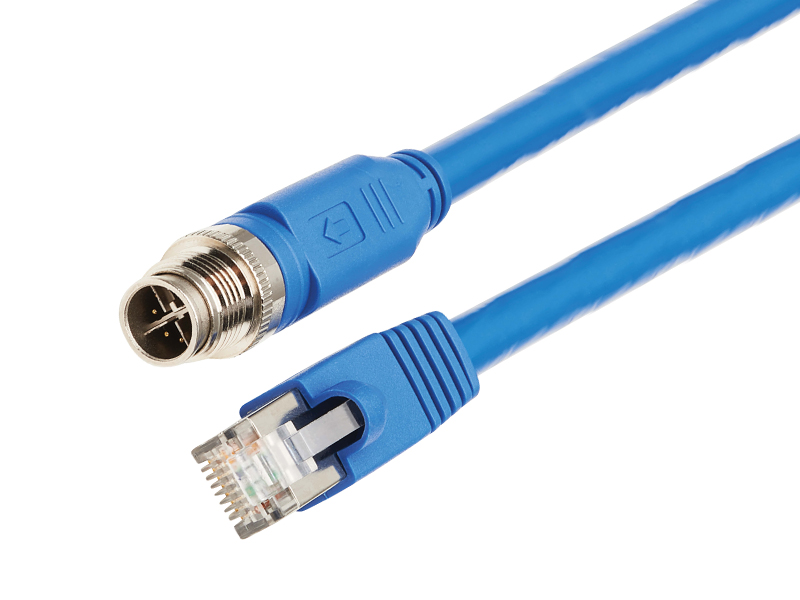 M12 X-Code Cat6a 10G F/UTP Shielded Ethernet Cable (M12 M/RJ45 M)