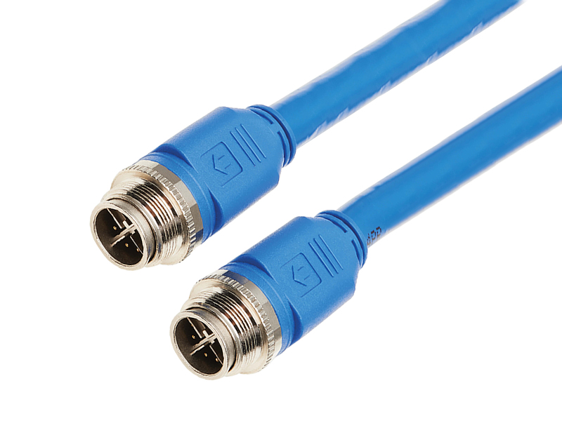 M12 X-Code Cat6a 10G F/UTP Shielded Ethernet Cable (M/M)
